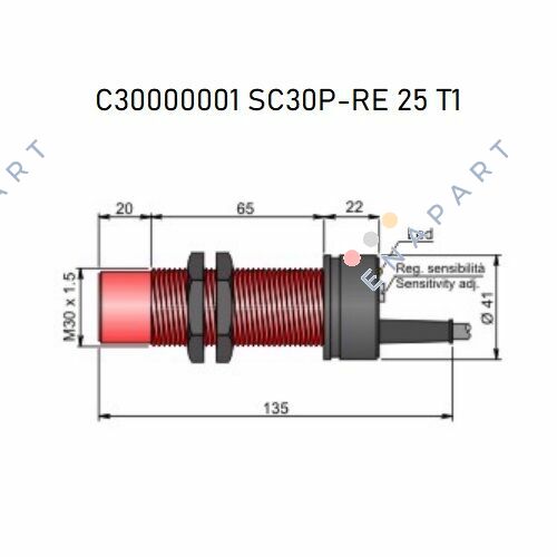 SC30P-RE25-T1' Ємнівний датчик