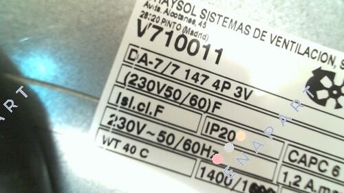 V710011 DA 7/7 147 Watt 4 P 3V вентилятор
