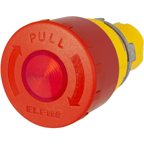 Mushroom push-button Ø 40, twist-pull release