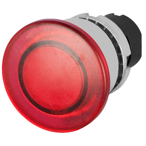Illuminated mushroom push-buttons Ø 22 - metal bezel