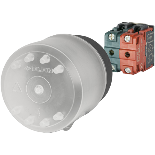 Lampholder BA9S, 1 N.O.+1 N.C., with protective cap