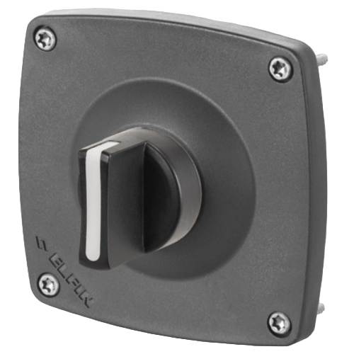 2-position knob selector switch, black, wall-mounting