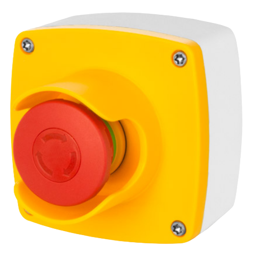 Emergency push-button Ø 40, twist release, with enclosure