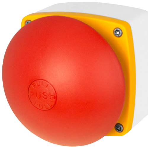 Emergency push-button Ø 90, pull release, with enclosure