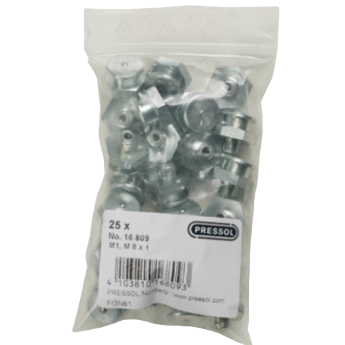Button head grease nipple M1, head diameter 16 mm, 25 pcs. in polybag
