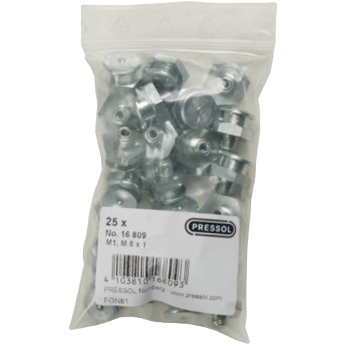 Button head grease nipple M1, head diameter 16 mm, 25 pcs. in polybag