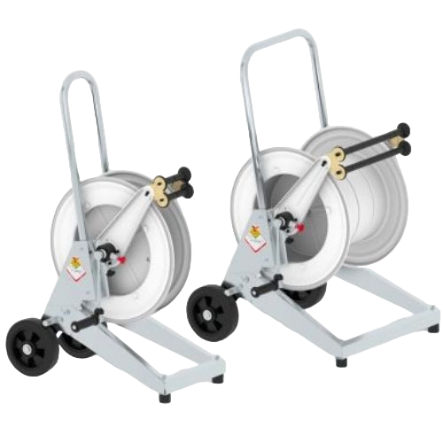Painted steel hose reels