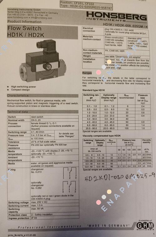HD2KO1-020.GM.025.IP65/0213